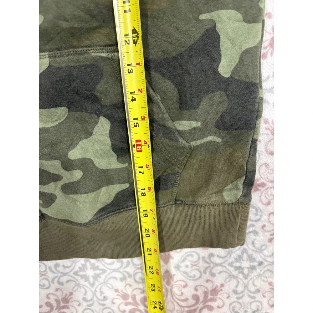GAP Kids Camouflage Logo Pullover Hoodie Green Camo Fleece Sweatshirt Size M 8-9